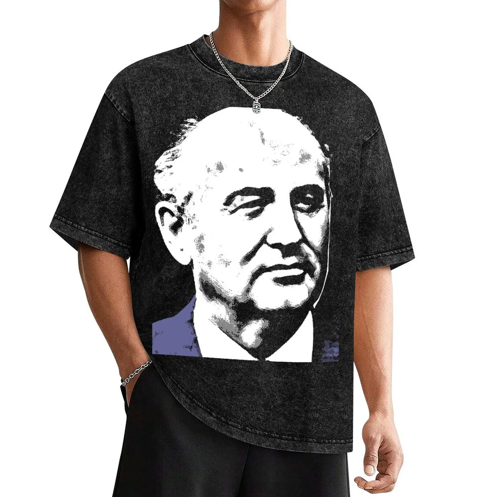 Mikhail Gorbachev-2 T-Shirt anime Luxury man quick drying Men's cotton t-shirt