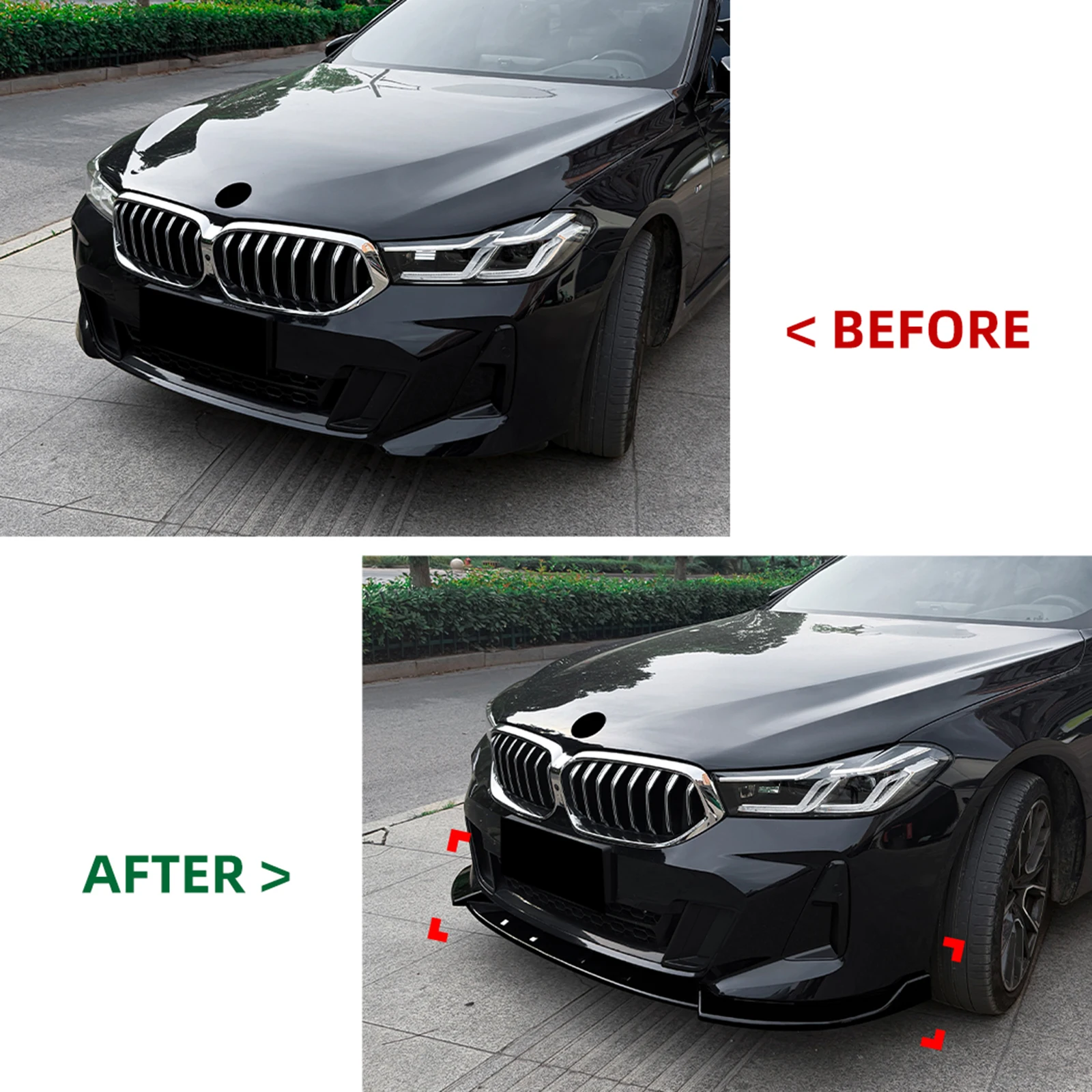 For BMW 6 Series GT G32 LCI M Sport 2021 2022 2023 2024-2026 Front Bumper Spoiler Lip Lower Splitter Blade Body Protector Kit