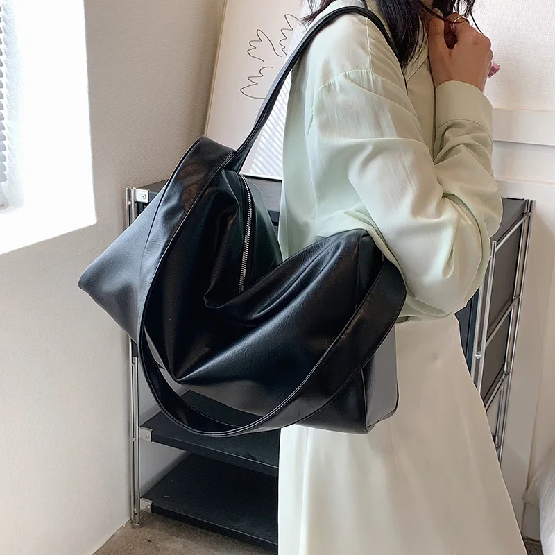 

2023 New Style Trend Women Shoulder Bags PU Leather Shopping Daily Soft Surface With Big Pockets Multi-function Leisure Handbags