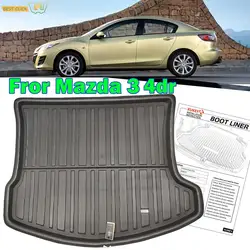 Tailored Boot Cargo Liner For Mazda 3 BL 4 door Sedan Saloon 2009 2010 2011 2012 2013 Rear Trunk Floor Mat Tray Carpet Styling