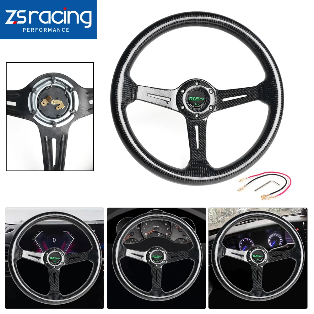 Carbon Fiber Printed Racing Steering Wheel For Car Interior Mod STW058-Print-T