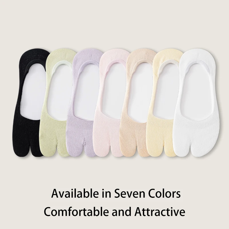 3 أزواج من الجوارب النسائية القطنية الصيفية بلون سادة بسيطة من السيليكون المضادة للانزلاق قابلة للتنفس على طراز الكلية غير مرئية بمقدمتين #2