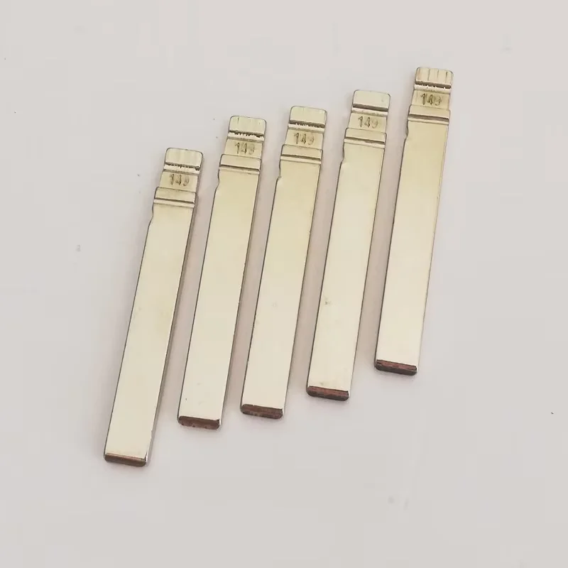 10Pcs #149 HU162T Metal Uncut Flip Key Blade Blank Fit Xhorse VVDI KD Remote Key With Center Slot Replacement Spare Blade
