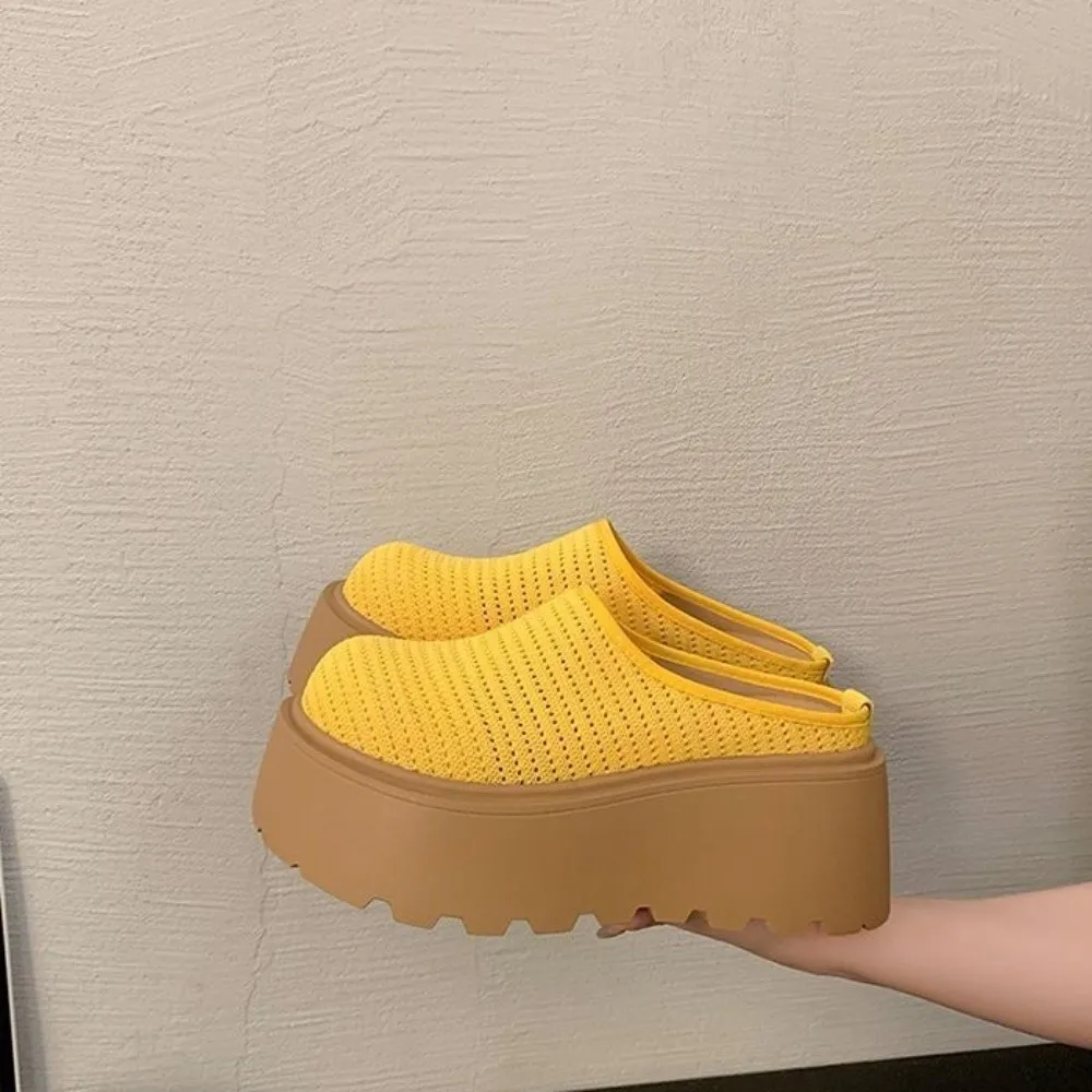 패션 휴가용 샌들 슬리퍼 미끄럼 방지 플랫 슈즈 메쉬 해변 샌들 심플 방수 두꺼운 밑창 슬리퍼 야외용