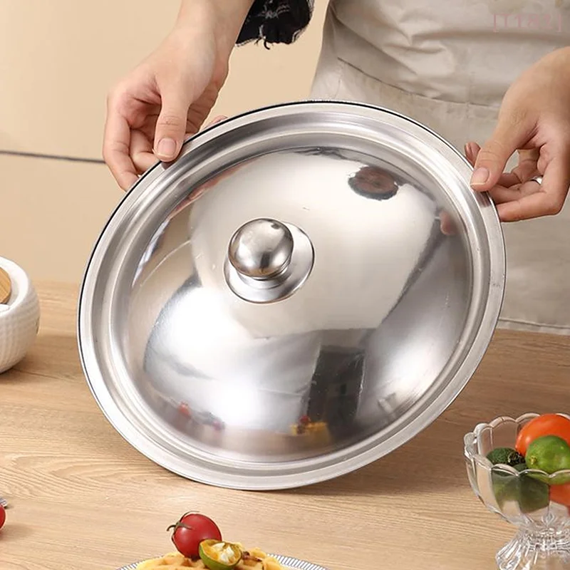 Tapa Redonda Universal de Acero Inoxidable de 10-32 cm para Olla, Reemplazo para Sartén, Borde Liso, Apta para Lavavajillas, para Sartenes, Woks y Ollas