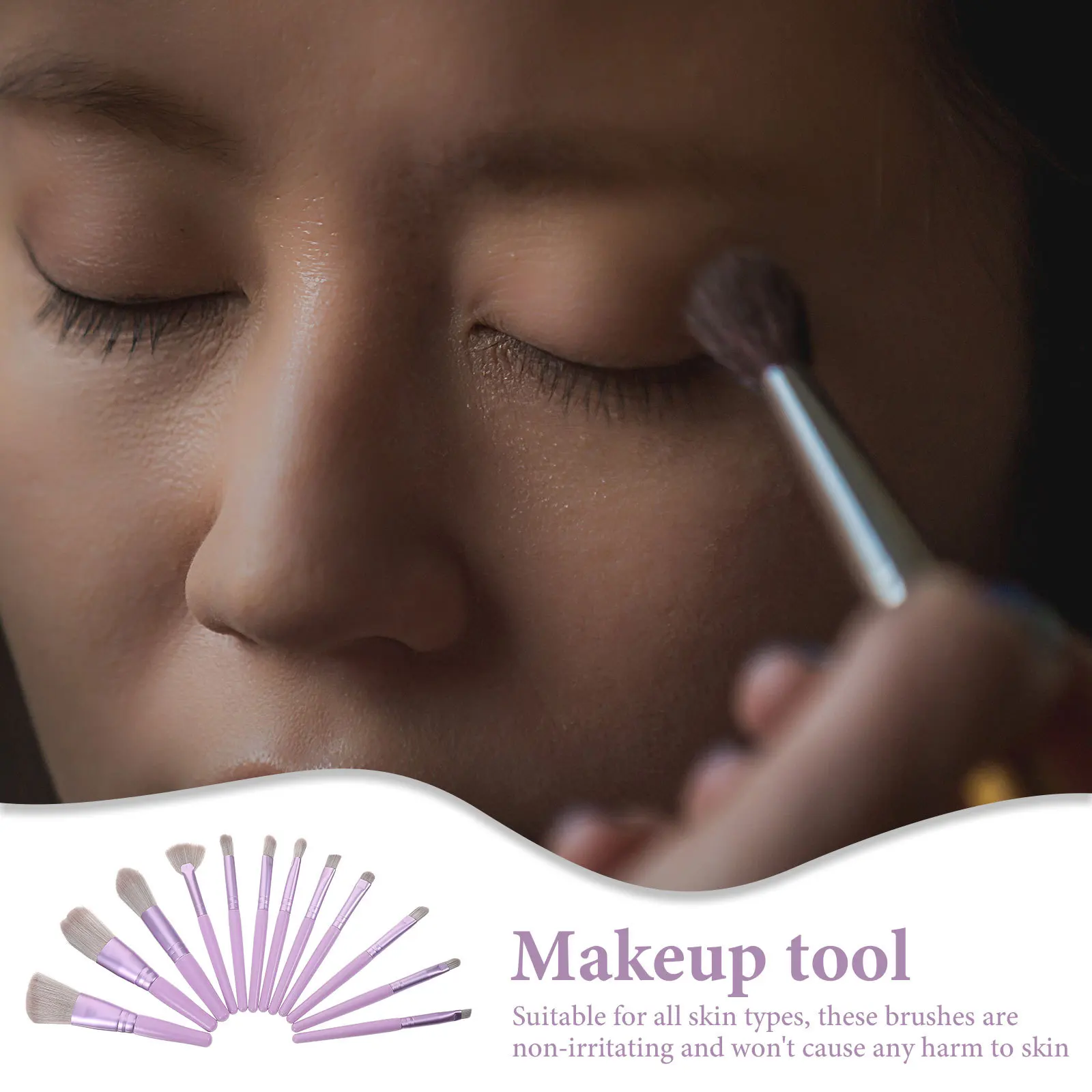 

1Set Makeup Brush Set Portable Travel Cosmetics Brushes Soft Bristles Powder Blush Eyeshadow Lip Makeup Tools Brush Set