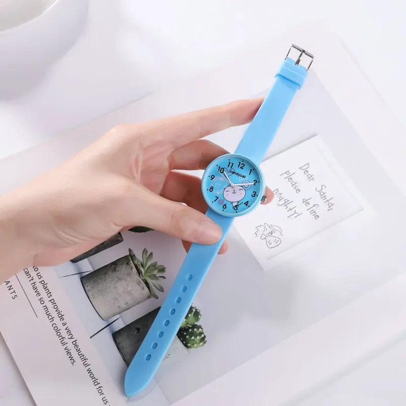 Cartoon Candy Cat Soft Silicone Strap Children Watch Girl Gift Waterproof Students Clock 3D Cat Kids Watches for Boys Girls Gift