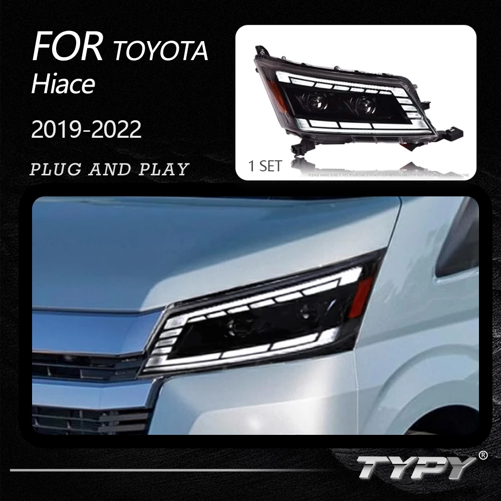 

Автомобильные фары TYPY для Toyota Hiace 2019-2022 светодиодный, автомобильные лампы, дневные ходовые огни, динамические Сигналы поворота, автомобильные аксессуары