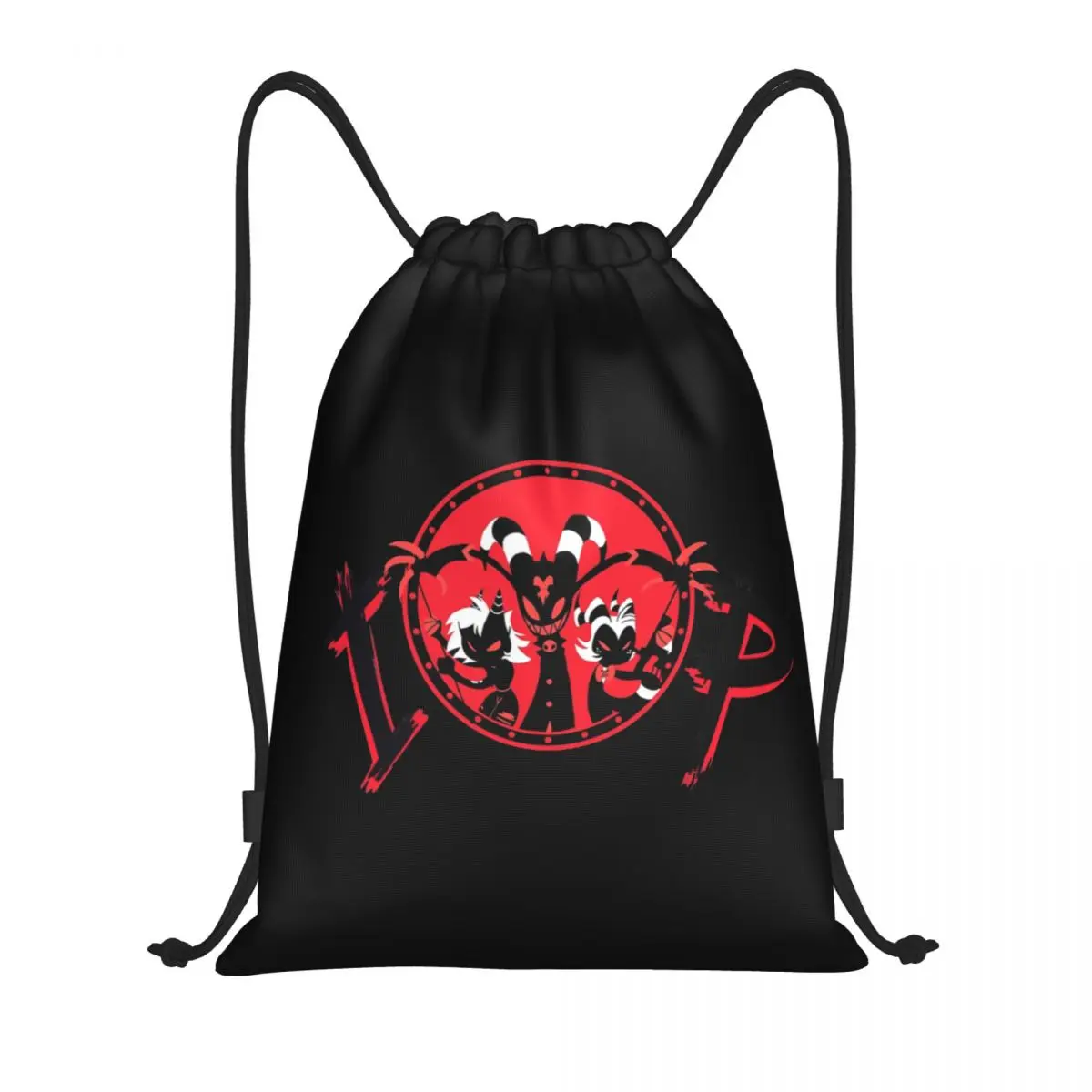 Helluva Boss Anime Drawstring Bags Soccer Backpack Gym Sackpack Octavia Blitzo String Bags for Cycling