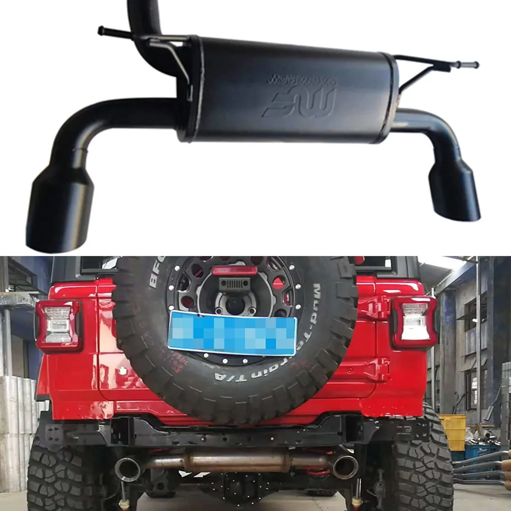 Black Aluminum Alloy Exhaust Muffler System For Jeep Wrangler JL 2018+ JL1059