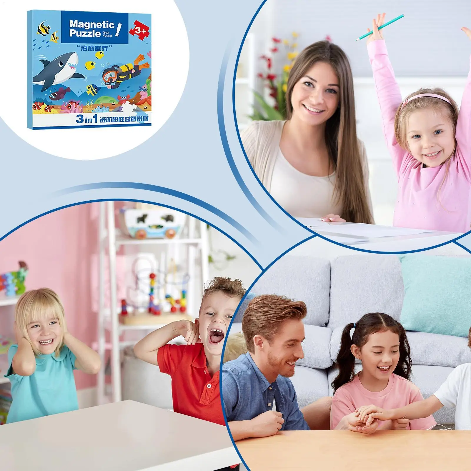 Magnetische puzzel Magneetpuzzel voor peuters Draagbare ouder-kind interactie Reisspeelgoed Road Trip-activiteiten voor 2-6 personen