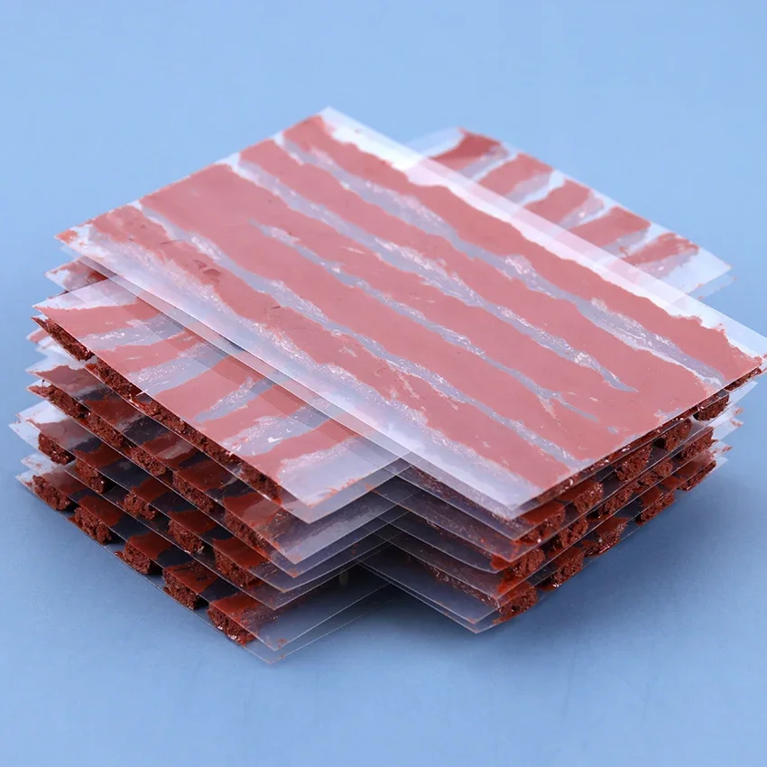 10PCS/Sheet Car Tubeless Tire Repair Strips Stirring Glue Emergency Motorcycle Bike Tyre Repairing Rubber Strip