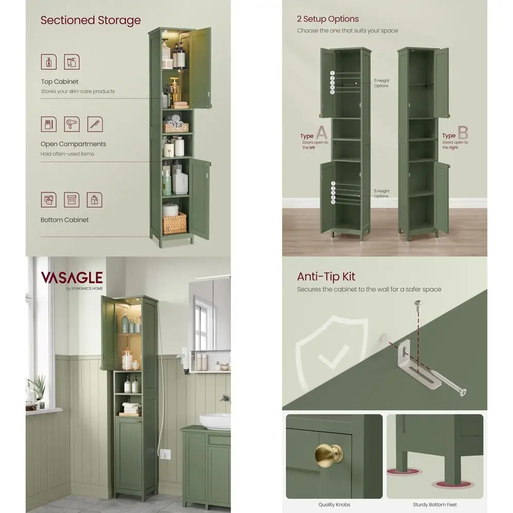 

Компактный современный тонкий шкаф с регулируемыми полками, ширина 11,8, лесной зеленый, для ванной комнаты и гостиной, с подсветкой