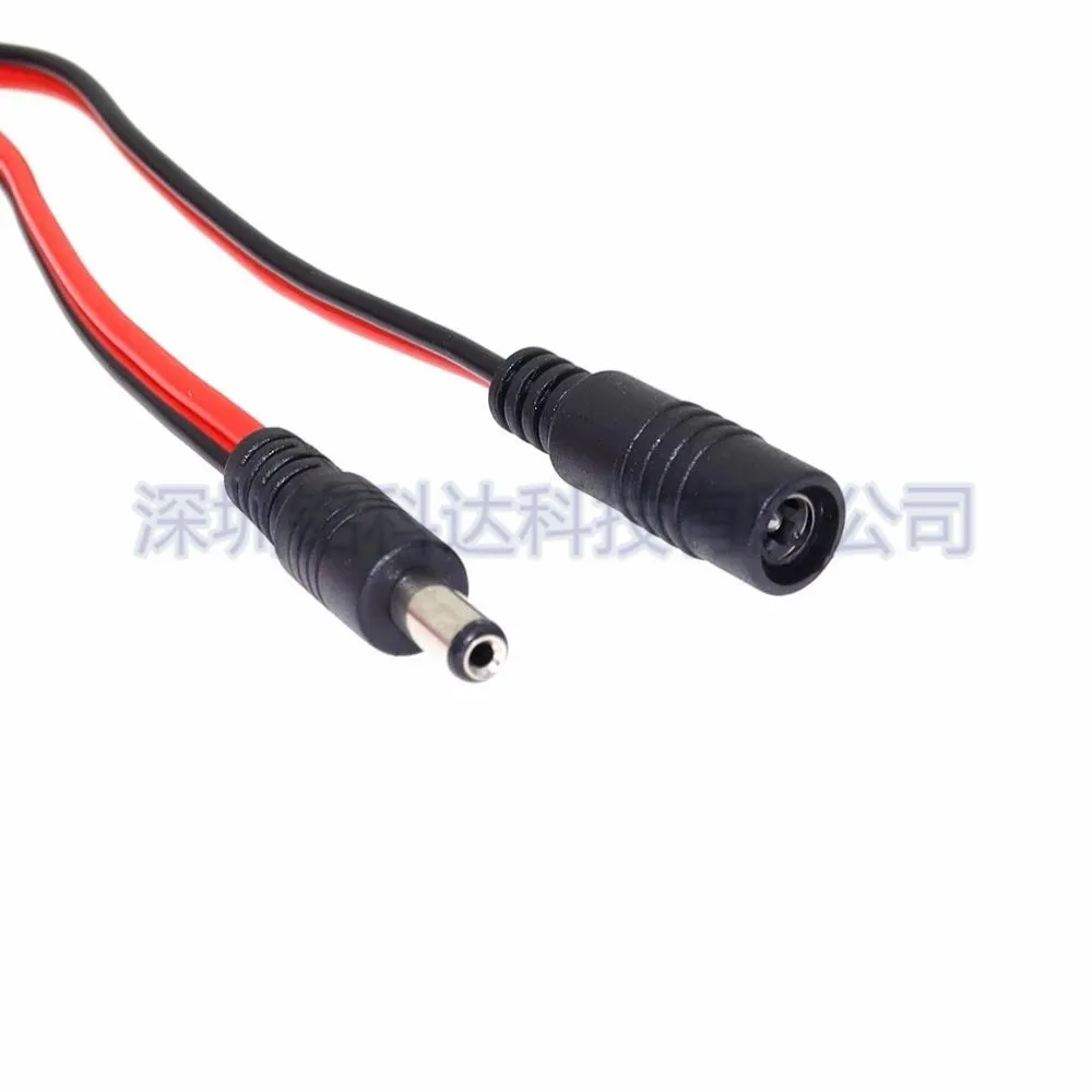 For DC plug 5.5 * 2.1mm male to female extension cable 12V monitoring power cord 16AWG red and black parallel cable