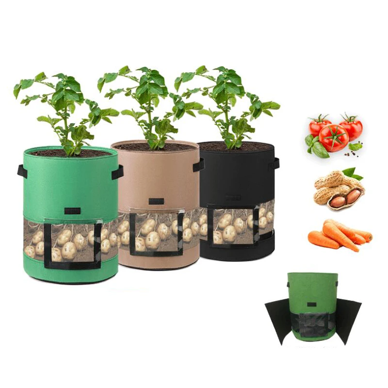 

New Design Plant Grow Bags Non-woven home garden Potato pot greenhouse Vegetable Growing Bags Moisturizing Vertical Garden Bag