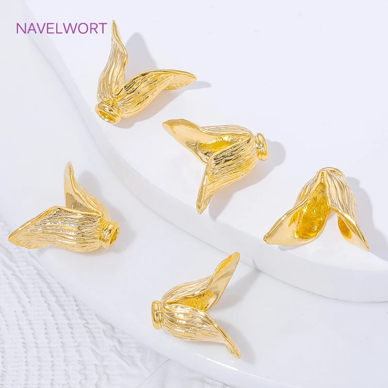 

шапочки для бусин.Модные колпачки для бусин с цветочным узором и кисточками, покрытые 18-каратным золотом, латунные колпачки для изготовления украшений, колпачки для бусин, аксессуары для серег