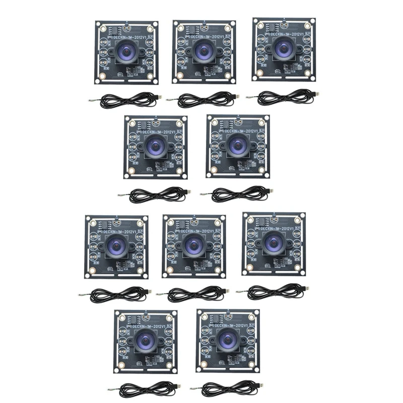 APPLIA-10PCS 100 Degree Camera Module 1MP OV9732 1280X720 30Fps USB Camera Module Drive Free With 1.5M Cable For Winxp/7/8/10