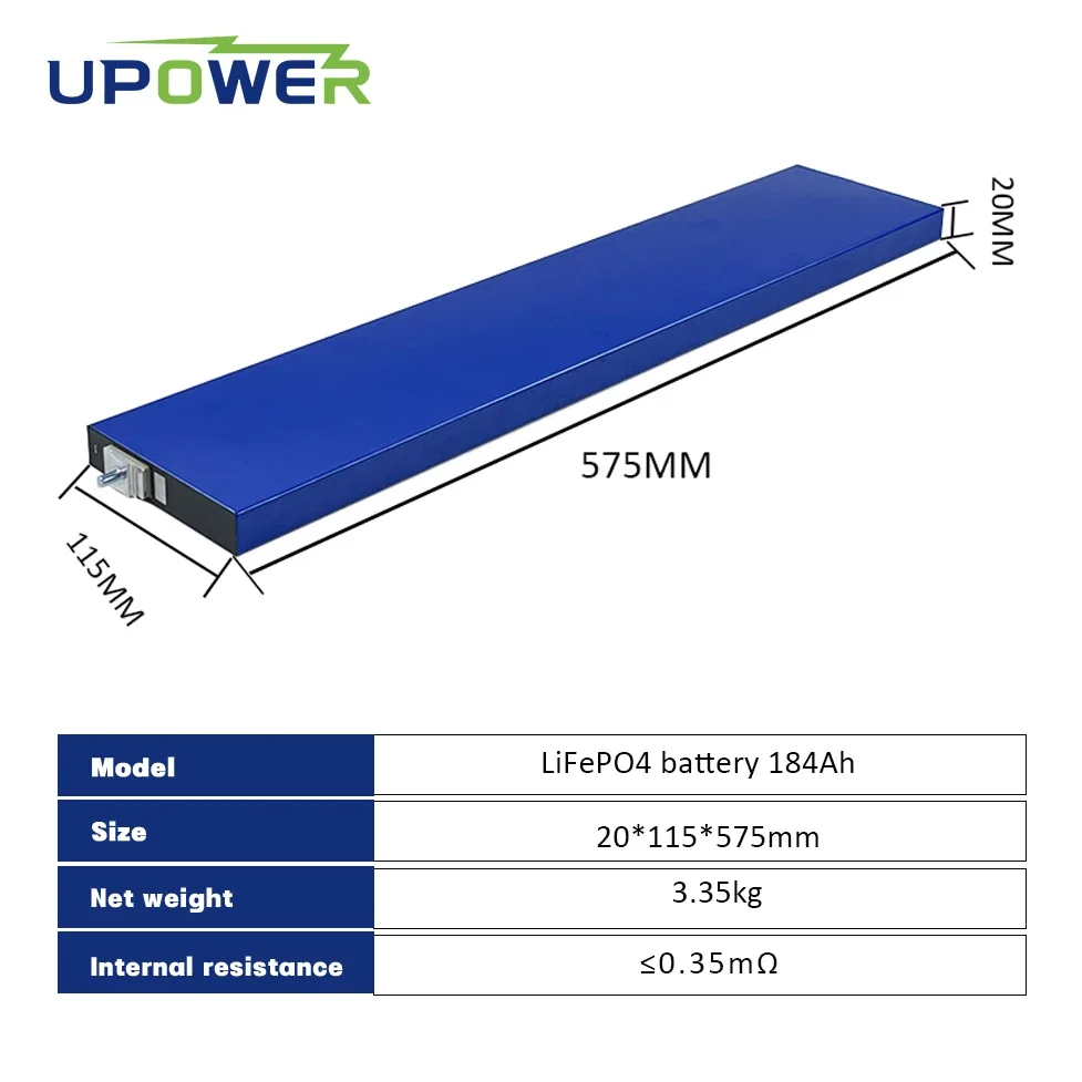 3.2V 184Ah Lifepo4 Blade Battery Lithium iron phosphate DIY 12V 24V RV Touring Solar Energy Storage