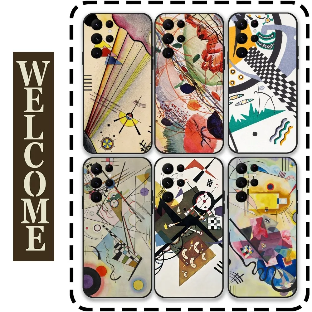 W-Wassily K-Kandinsky Artistic Phone Case for Samsung Galaxy S24 Ultra S22 S23 Ultra S21 S20 5G Protective Silicone TPU Funda