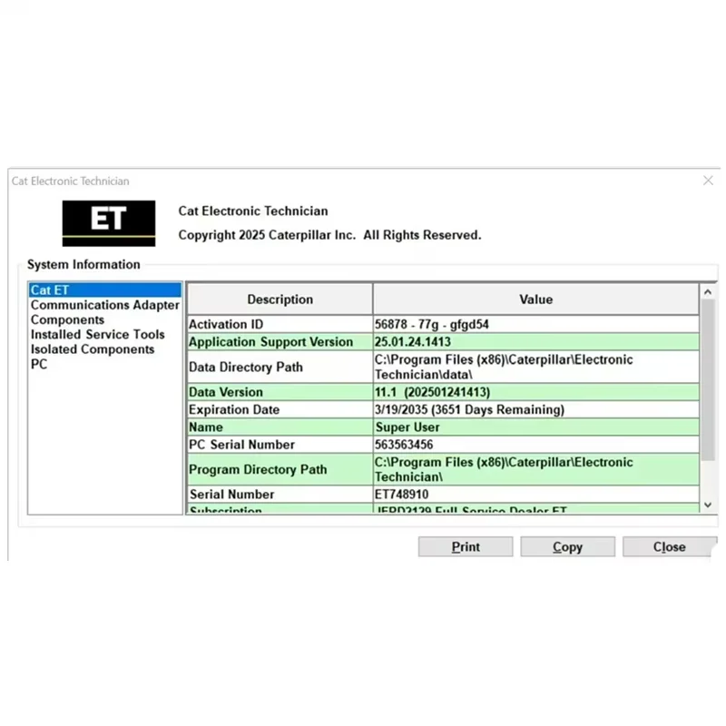 Picture 6: Perkins EST 2025A V1.0 Engines and Generators Diagnostic Software 1PC Installation Service
