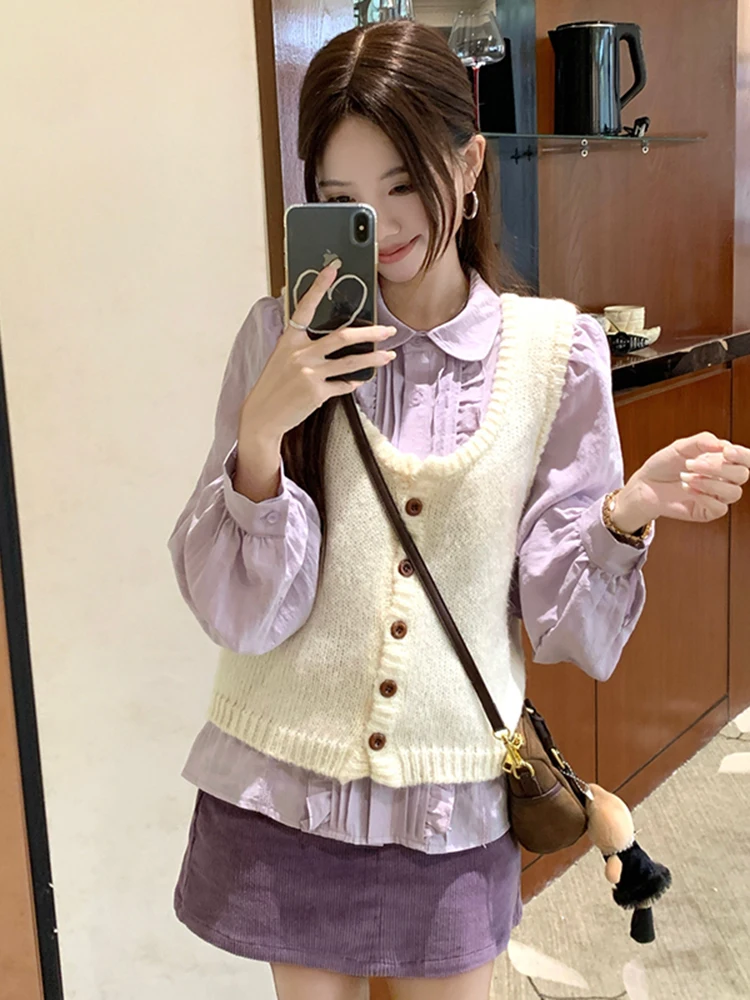 

Женский комплект: вязаный жилет и юбка-миди, облегающий, универсальный, осенне-зимний, модный, с высокой талией...