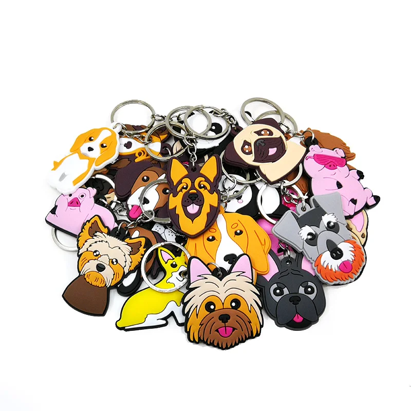 LLavero de dibujos animados de animales para hombre y niño, accesorio con diseño de perro, Rana, gato, serpiente, pato, Ideal para llaves de coche,