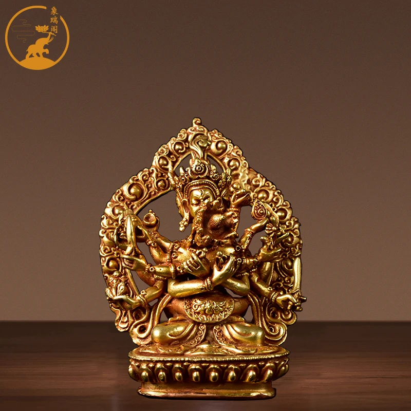 Tibetan tantric ornaments Nepal imported handmade gold-plated 10cm dense King Kong.