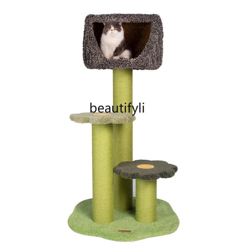 

Creative Cat Nest Flowers Climbing FrameCastle Scratch-Resistant Plush Cat Nest