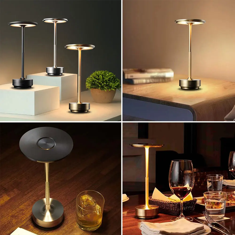 Creative Rechargeable Table Lamp Restaurant Bar Table Lamp Dimming Atmosphere Retro Portable Rechargeable Touch Usb Table Lamp