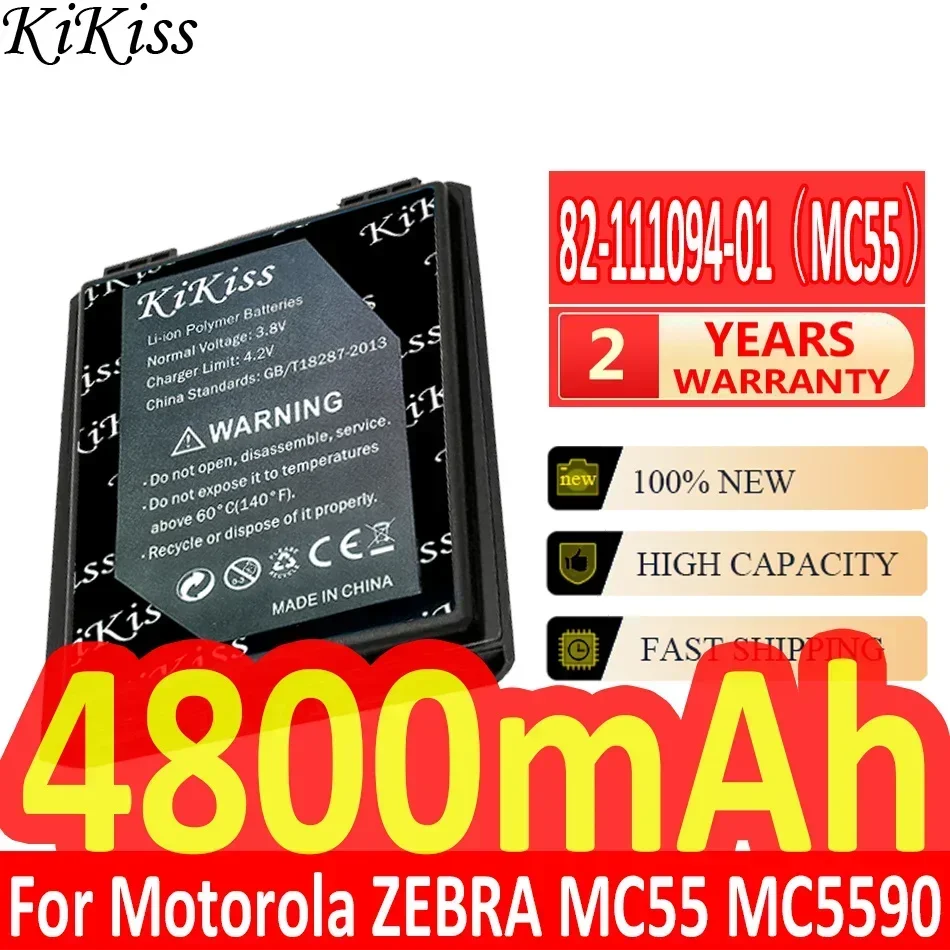 KiKiss Replacement Battery 82-111094-01 For Motorola ZEBRA MC55 MC5590 MC65 MC67 MC55A0  Battery 4800mAh Batteria