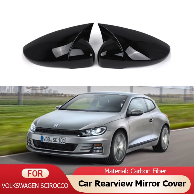 

for VW Volkswagen Scirocco R-line MK3 2015 2016 2008~2017 Carbon Fiber Exterior Side Car Rearview Mirror Cover Trim Accessories