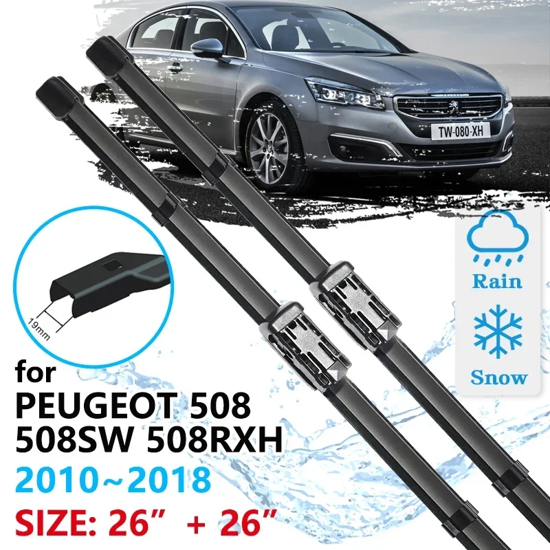 For Peugeot 508 508SW 508RXH 2010 2011 2012 2013 2014 2015 2016 2017 2018 Windscreen Windshield Brushes Car Front Wiper Blades