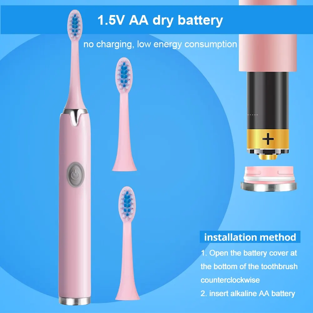 Tongwode Sonic Electric Toothbrush IPX7 Waterproof Adult Couple Home Use Soft Bristle Replaceable With 6 Tooth Brush Heads