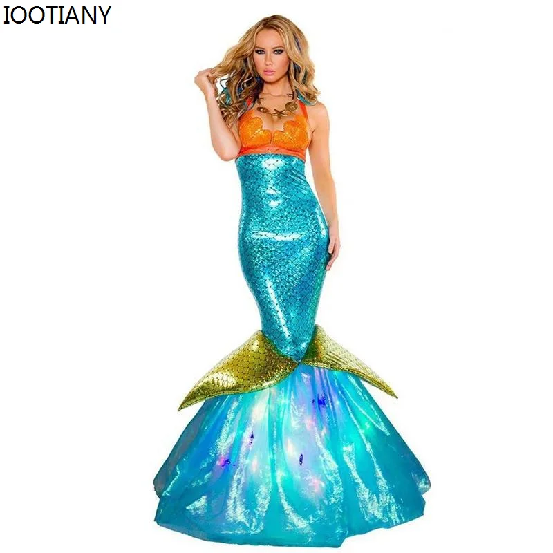 CosplayAldult Principessa Sirena Abiti Cosplay Ragazze Avvolgimento Seno Sexy Costumi di Halloween Novità Festa di Carnevale Spettacolo teatrale Donne