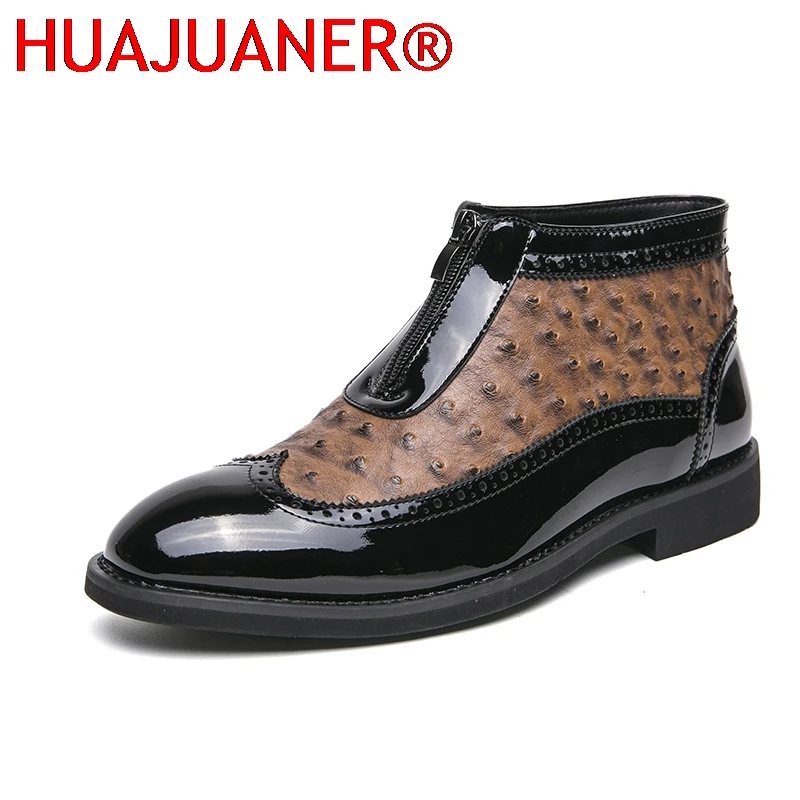 

Мужские ботильоны, роскошные кожаные оксфорды, мужские элегантные модельные ботинки, модные повседневные деловые свадебные ботинки челси на платформе на молнии для мужчин