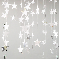 4m Shimmer Long Banner Baby Shower Gold/Silver Shining Star Bunting Wedding Birthday Party Decoration Children Room Decors