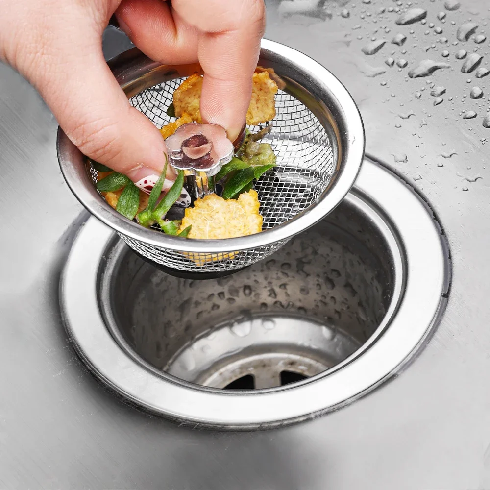 Kitchen Sink Filter Stainless Steel Sink Strainer Mesh Bathroom Floor Drains Catcher Waste Drain Hole Filter Kitchen Accessories