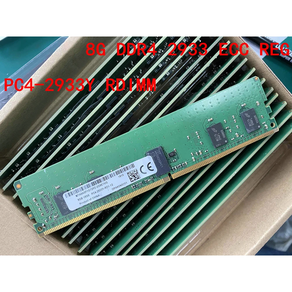 1 pcs   For MT RAM MTA9ASF1G72PZ-2G9E1 8G 8GB 1Rx8 DDR4 2933 PC4-2933Y REG Server Memory Fast Ship High Quality