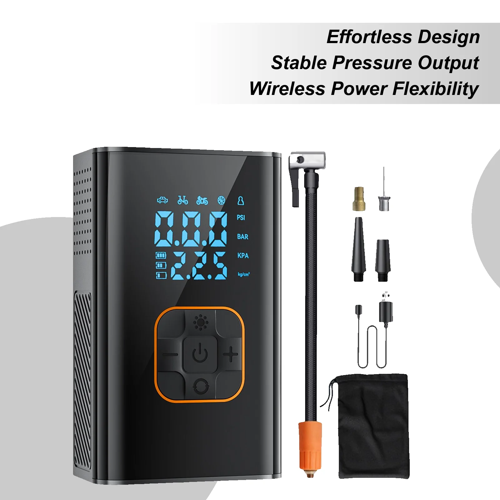 

Воздушный насос для автомобильных шин 150PSI Беспроводной автоматический насос для накачивания шин Воздушный компрессор с цифровым дисплеем для автогрузовика внедорожник велосипед