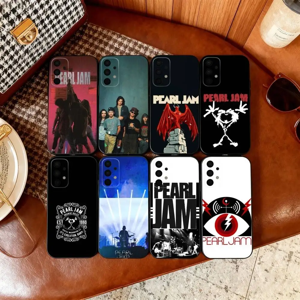 

B-Band P-Pearl J-Jam Phone Case For Samsung Galaxy A73,A72,A71,A70,A53,A52,A51,Soft Silicone Black Cover