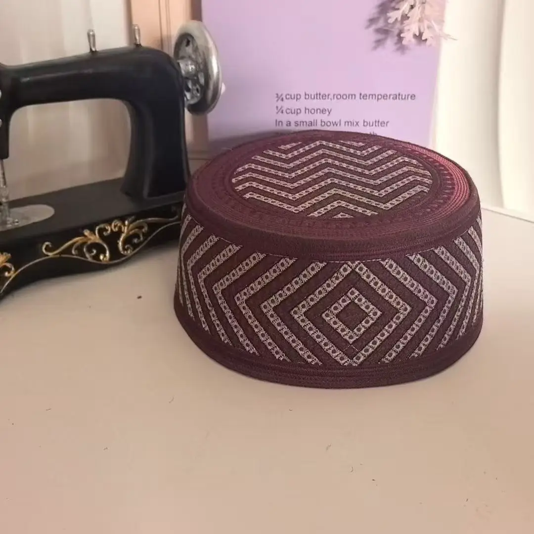 Free Shipping Muslim Caps For Men Clothing Prayer Hat Islamic Embroidery Kufi Tax Products Kippa Turkish Modern Polyester 03642