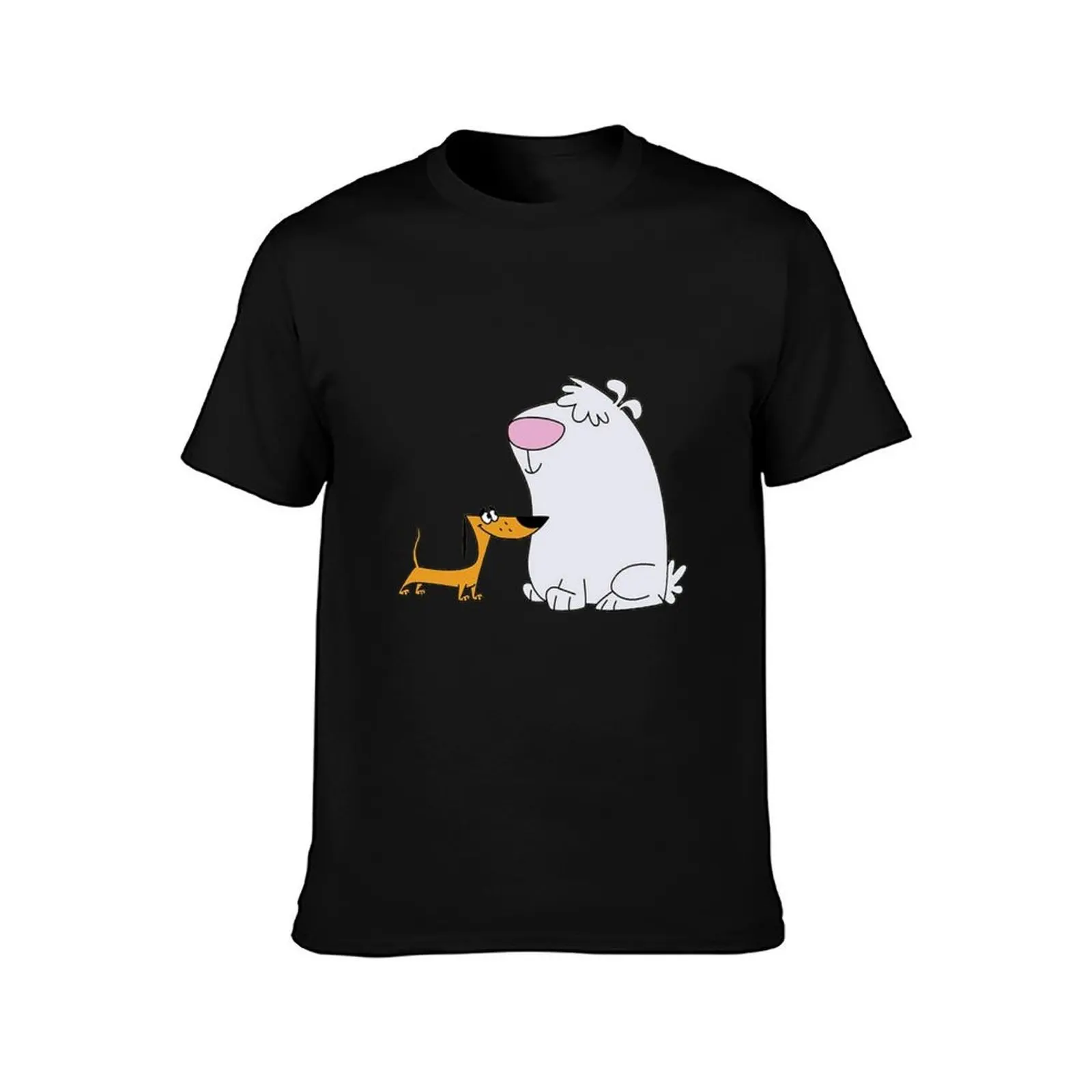 2 Stupid Dogs T-Shirt, Summer Casual Cotton Tee, Oversized Streetwear Tops, Vintage Graphic Print, Loose Fit Short Sleeve