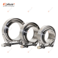 Eplus Car 304 Stainless Steel V Band Clamp Turbo Exhaust Pipe Vband Clamp Male Female Flange V Clamp Kits Universal