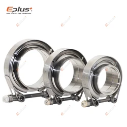 Eplus Auto V-Band-Klemme aus Edelstahl 304, Turbo-Auspuffrohr, V-Band-Klemme, männlich, weiblich, Flansch, V-Klemme-Kits, universell