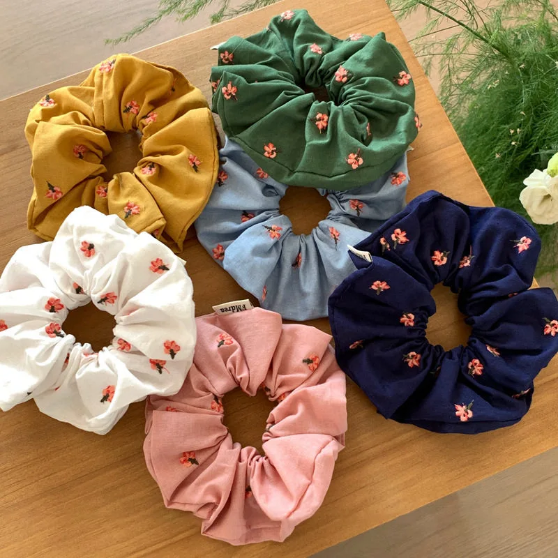 

Винтажные резинки для волос в стиле Мори с цветами, весна-лето 2026, новые женские эластичные резинки для хвоста, аксессуары для волос с цветочным узором