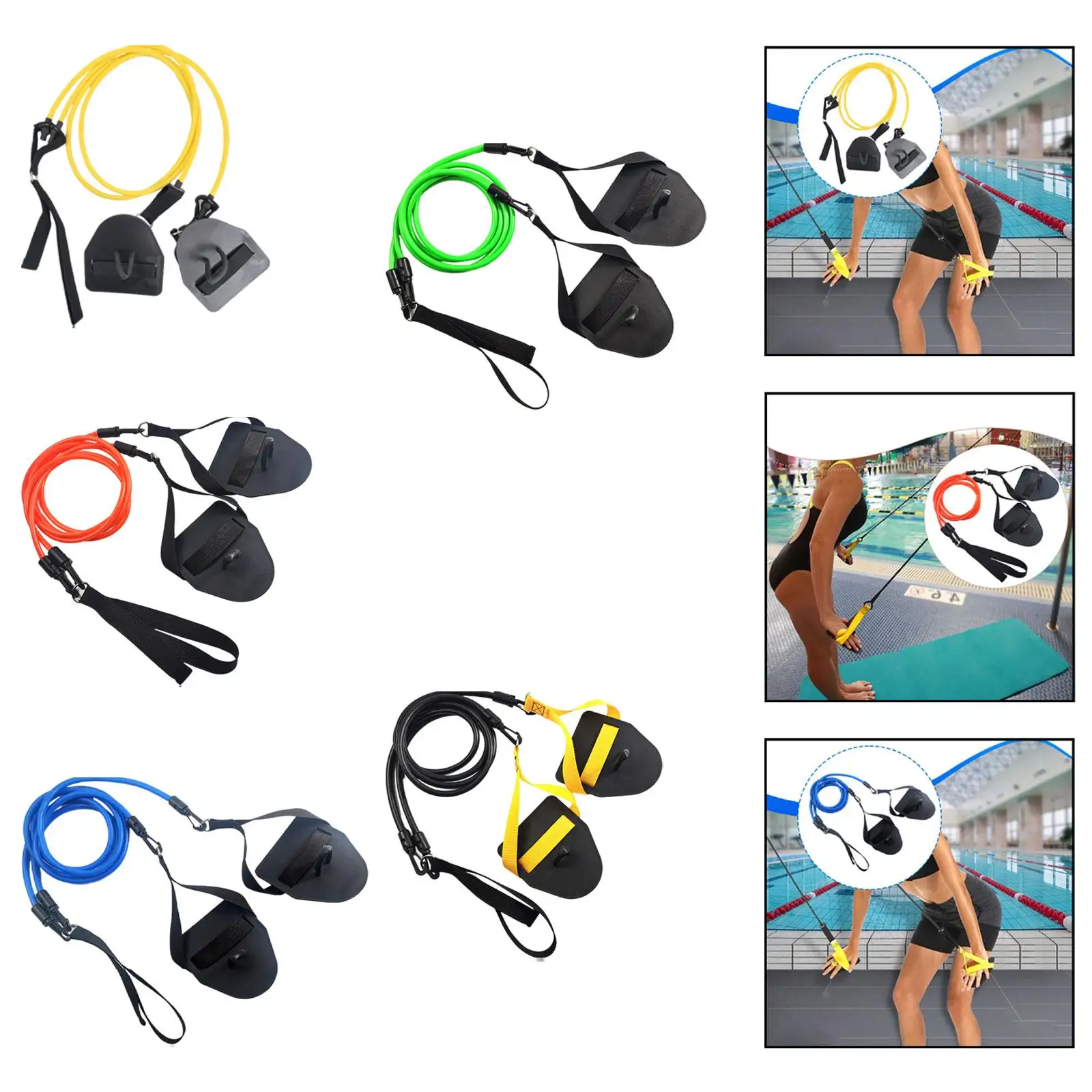 

Resistance Band Training Kit for Arm Strength Training Swimming Accessory with Soft TPE Paddles Suitable for Adults And Children