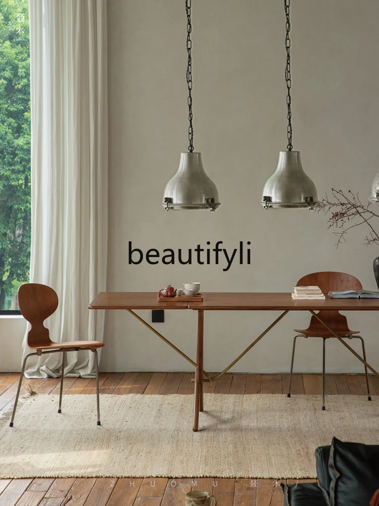 Folding table\ Medieval retro style solid wood dining table designer creative workbench