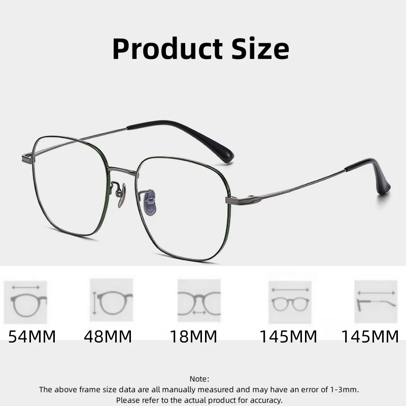 FIRADA Fashion Luxury Glasses Men Retro Pure Titanium Square Eyewear Ultra Light Prescription Eyeglasses Frame For Women 6210-C