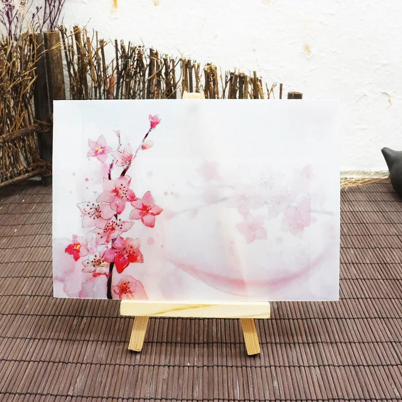 5pcs Vintage Peach Blossom Paper Envelope Postcards Greeting Card Cover Kawaii Stationery Paper Bag Wedding Envelopes