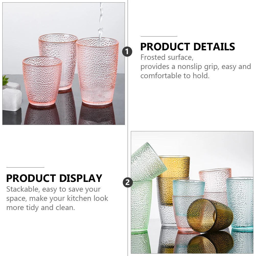 

5 Pcs Colorful Water Cup Beer Chopes Glasses Party Drink Mug Cups Acrylic Drinking